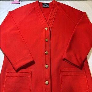VTG Red Cardigan with Gold Buttons by St. John